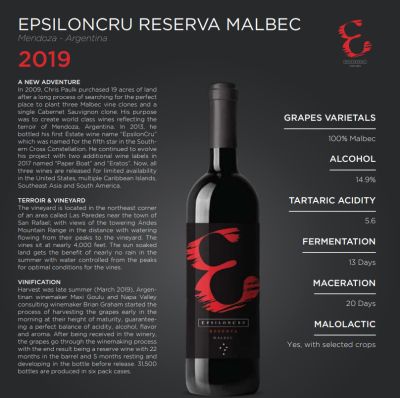 Vang đỏ EpsilonCru Reserva Malbec 2019