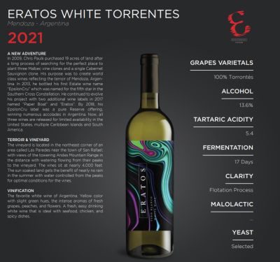 Rượu Vang Trắng Eratos Torrontes